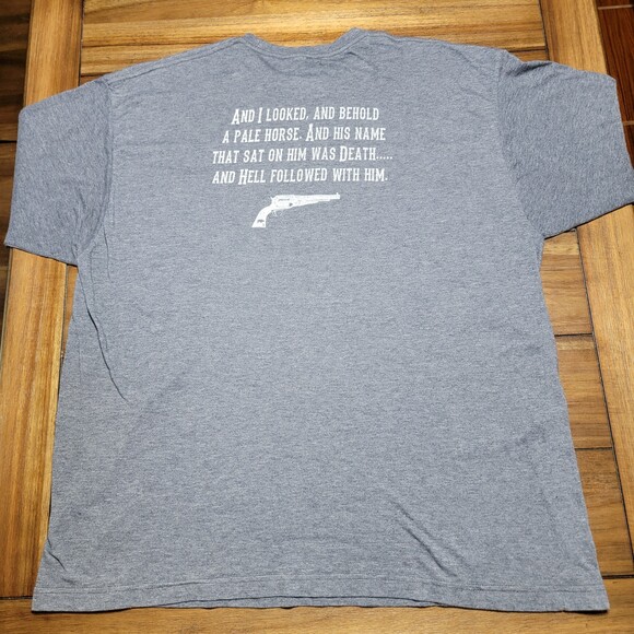 Bison Union Co. SS Dark Grey Tee "Peacemaker" Revelation 6:8 - Size XXXL - Picture 2 of 5